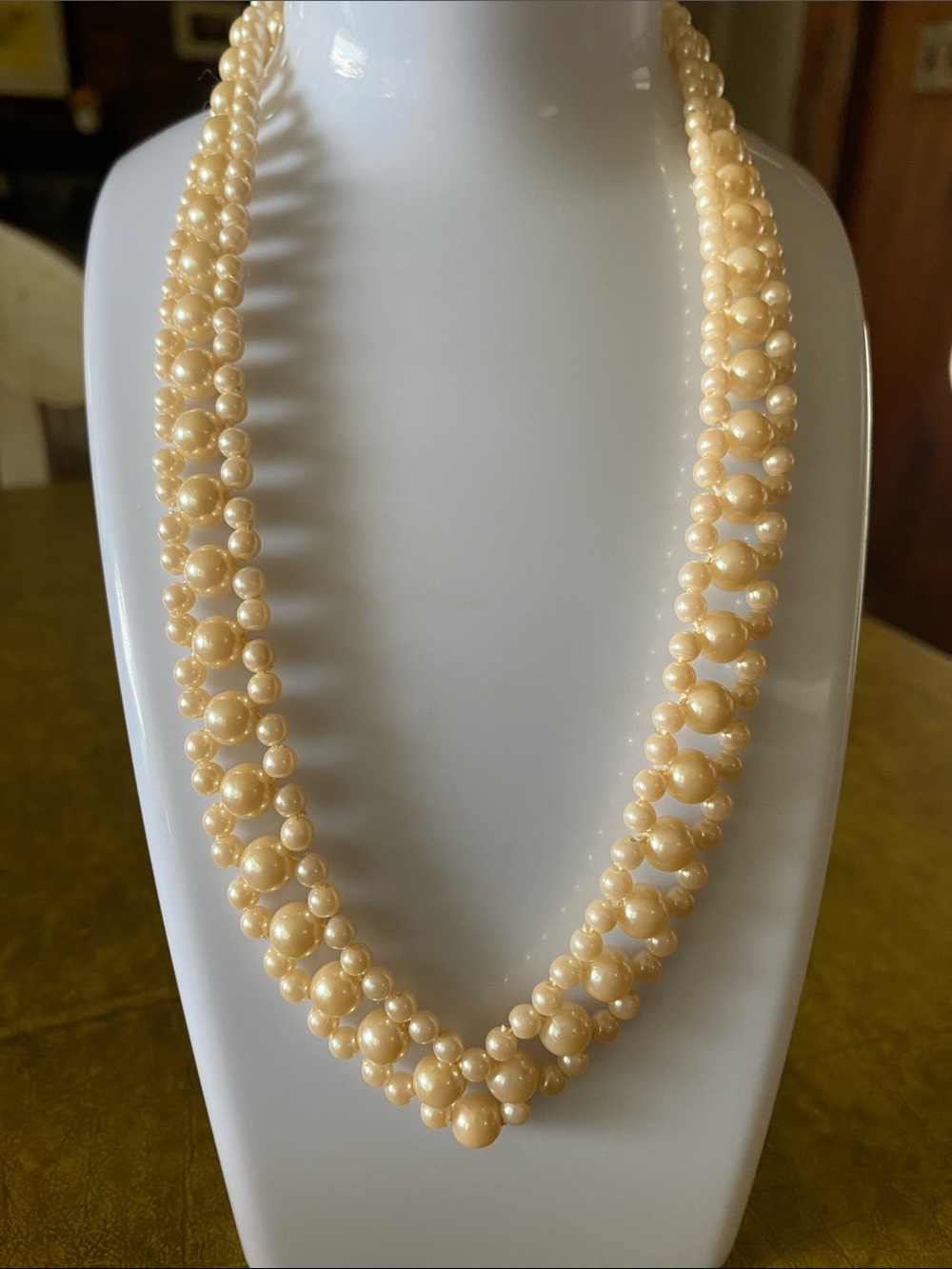 Vintage Cream Multi-Strand Pearl Necklace